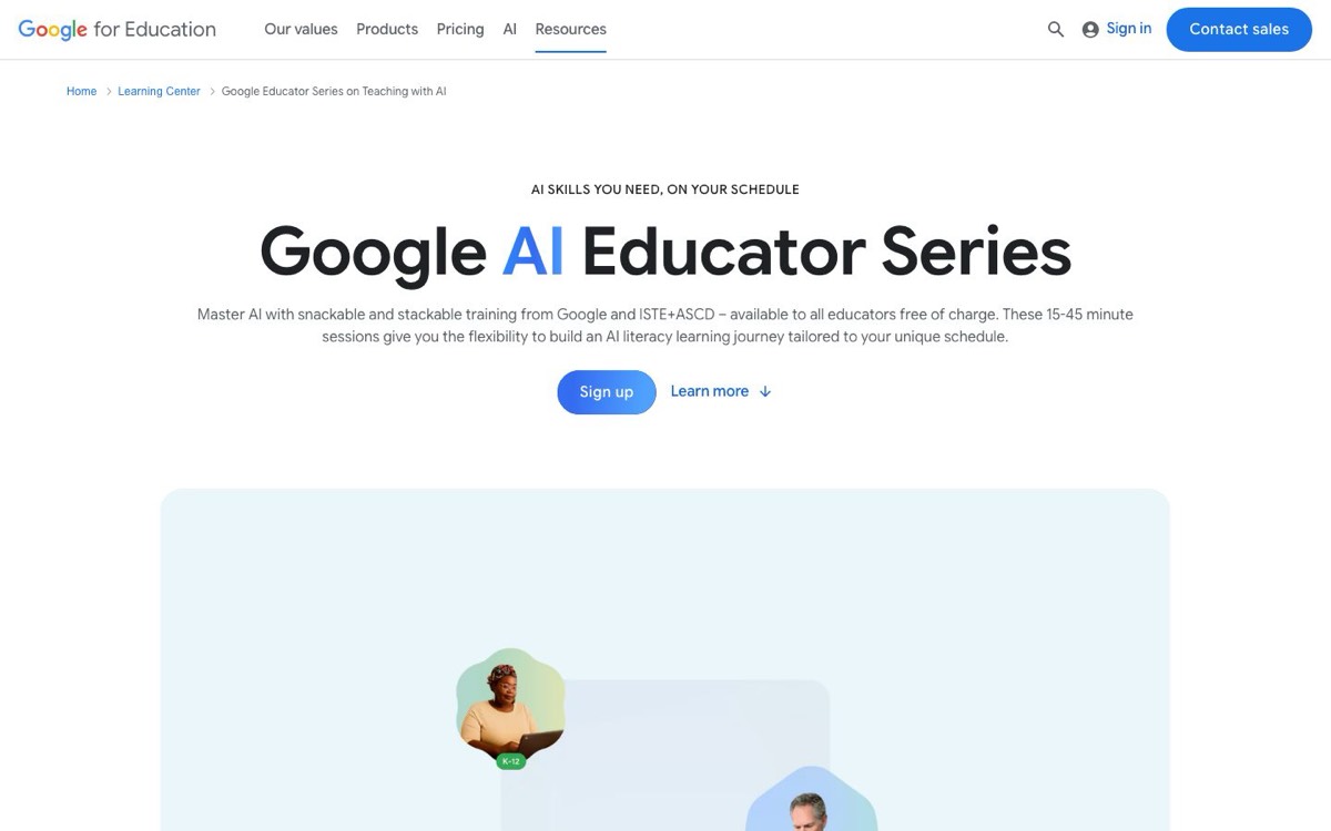 צילום מסך של Google for Education AI training