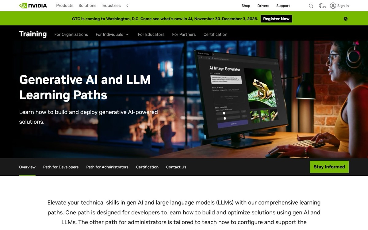 צילום מסך של Generative AI and LLM Learning Paths